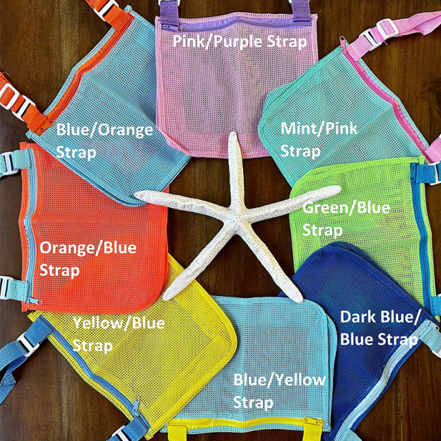 Personalized Seashell Zipper Mesh Beach Bag | CWBeach01