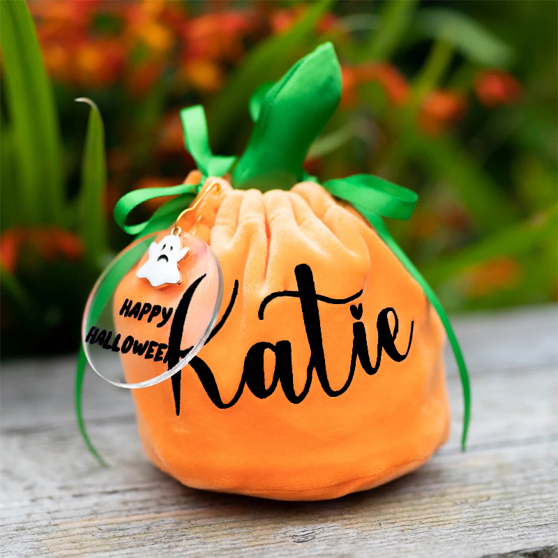 Personalized Name Pumpkin Treat Bag | CWHalloween05