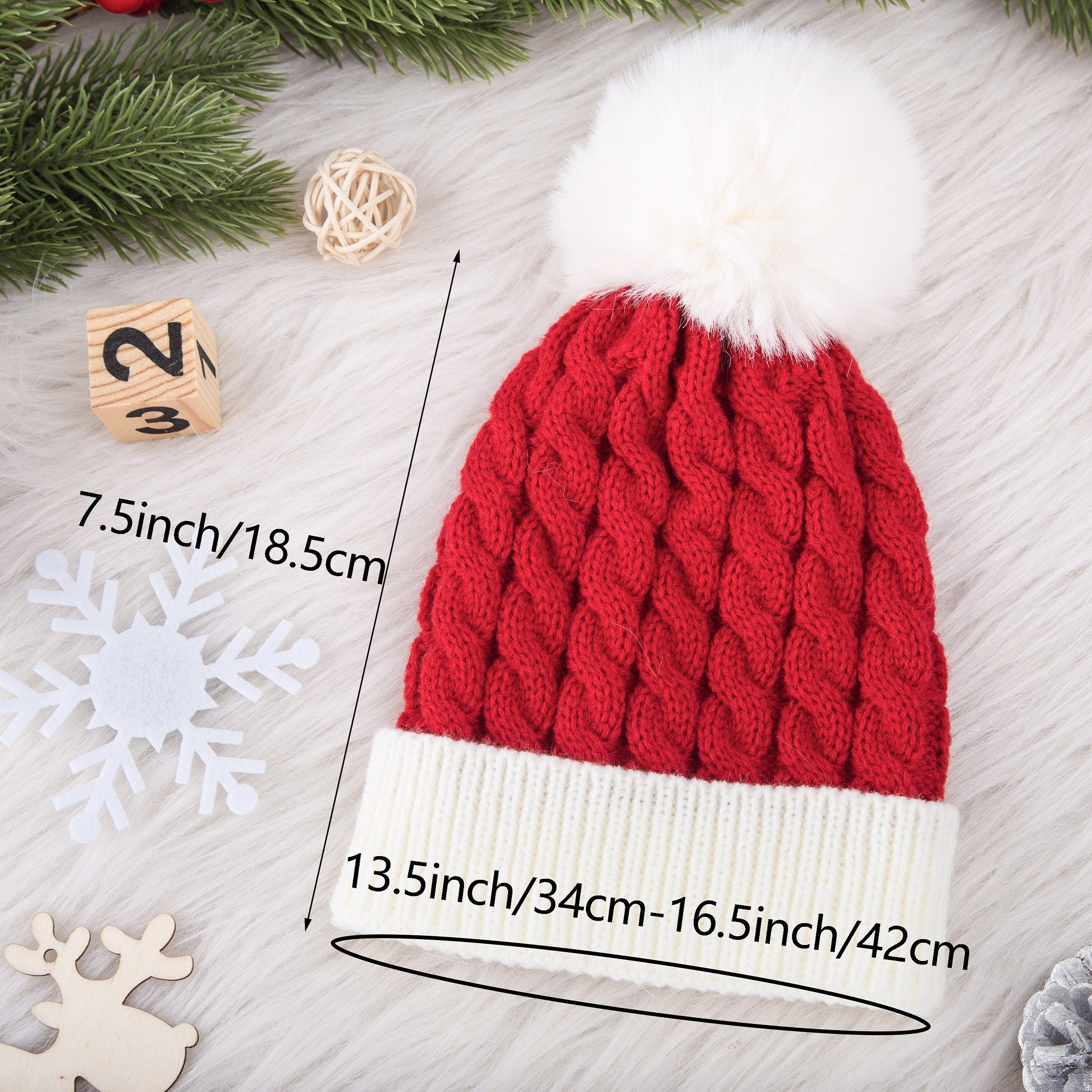 Personalized Embroidery Kid Christmas Pom Pom Hat for Comfort & Unique | HSKid11