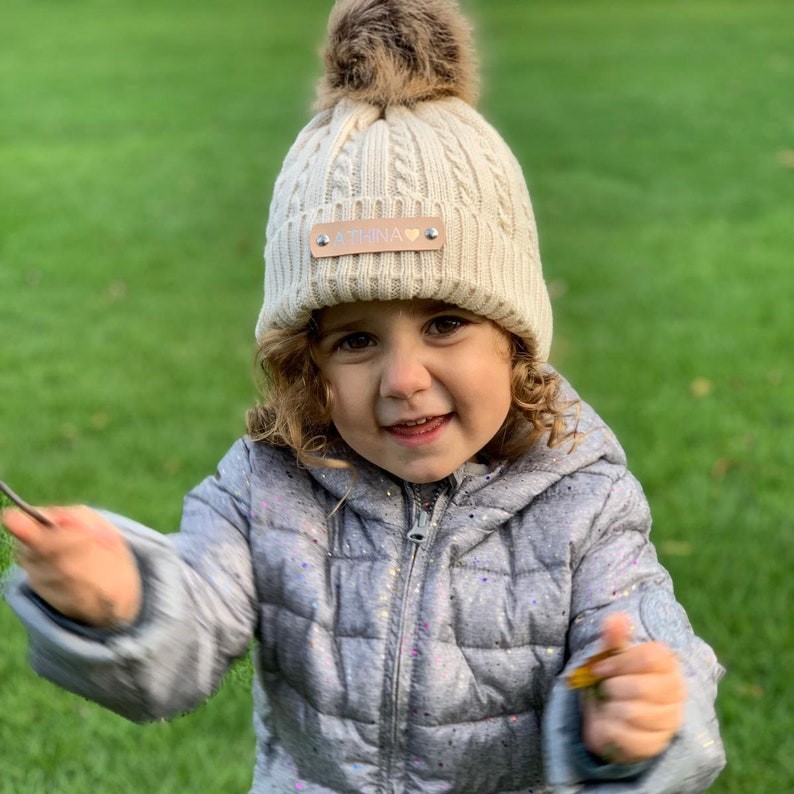 Personalized Name Detachable Pom Pom Hat for Comfort & Unique | HSKid13