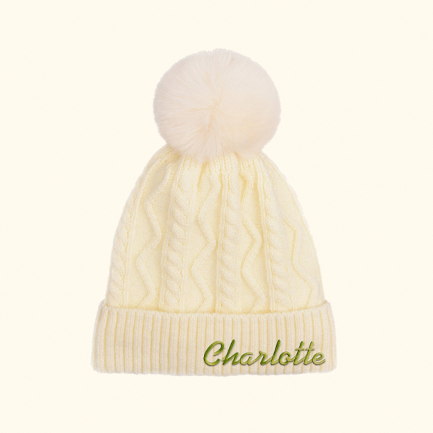 Personalized Embroidery Detachable Pom Pom Hat for Comfort & Unique | HSKid10