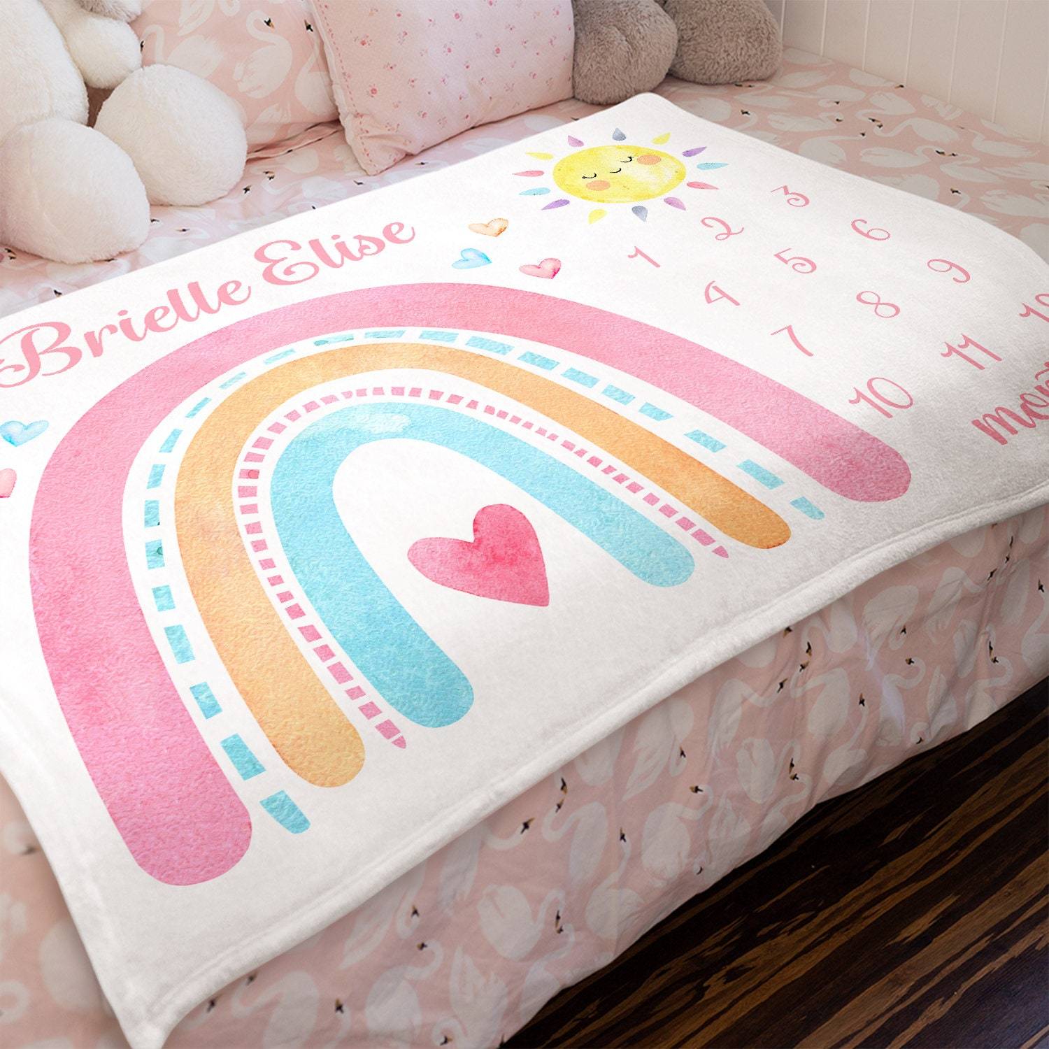Personalized Baby Milestone Blanket for Comfort & Unique | BKMS004