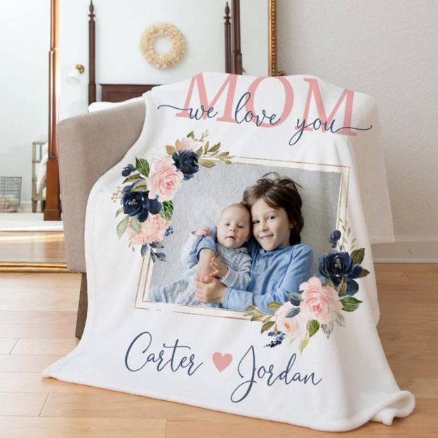 Personalized Love Mom Blanket for Comfort & Unique | CWMom06