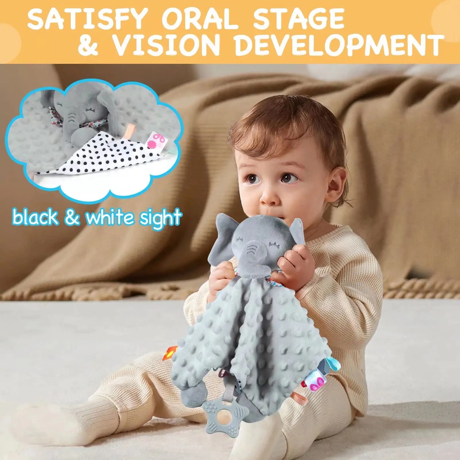 Personalized Baby Embroidery Comforter Sleep Toy | CWToy01