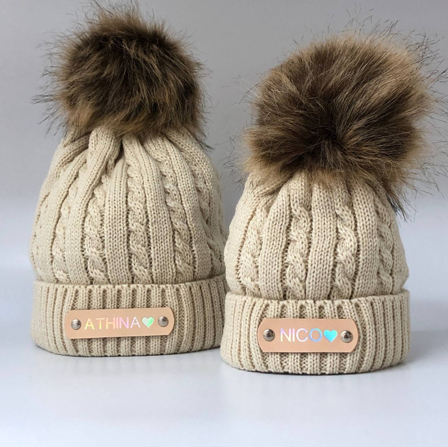 Personalized Name Detachable Pom Pom Hat for Comfort & Unique | HSKid13