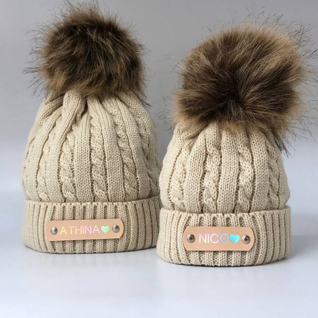 Personalized Name Detachable Pom Pom Hat for Comfort & Unique | HSKid13