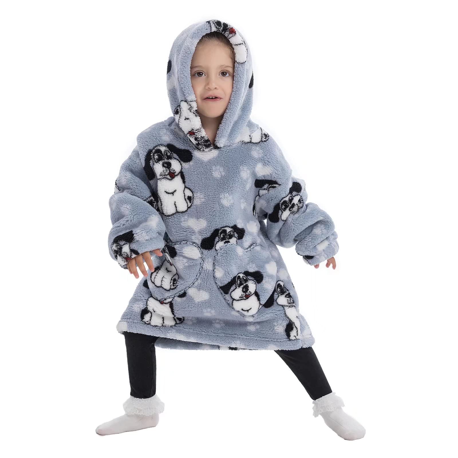 Personalized Embroidery Wearable Blanket Hoodie with Pockets for Toddler | BHKid01