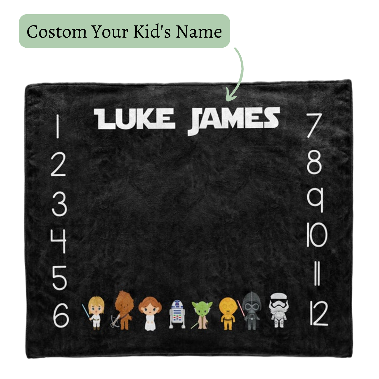 Personalized Baby Milestone Blanket for Comfort & Unique | BKMS005
