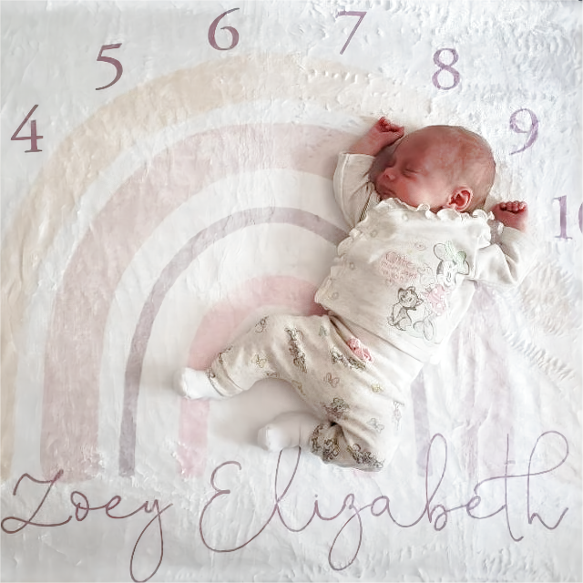 Personalized Baby Milestone Blanket for Comfort & Unique | BKMS009