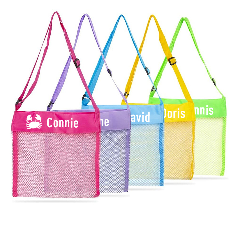 Personalized Seashell Zipper Mesh Beach Bag | CWBeach02