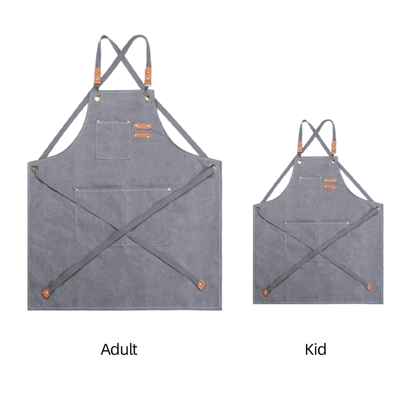 Personalized Embroidery Canvas Apron with Pockets for Unisex Adult | A