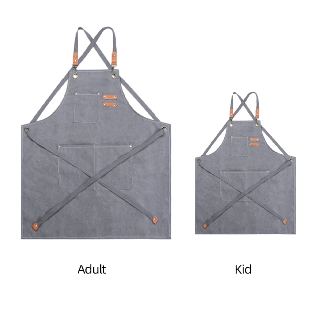 Personalized Embroidery Canvas Apron with Pockets for Unisex Adult | A
