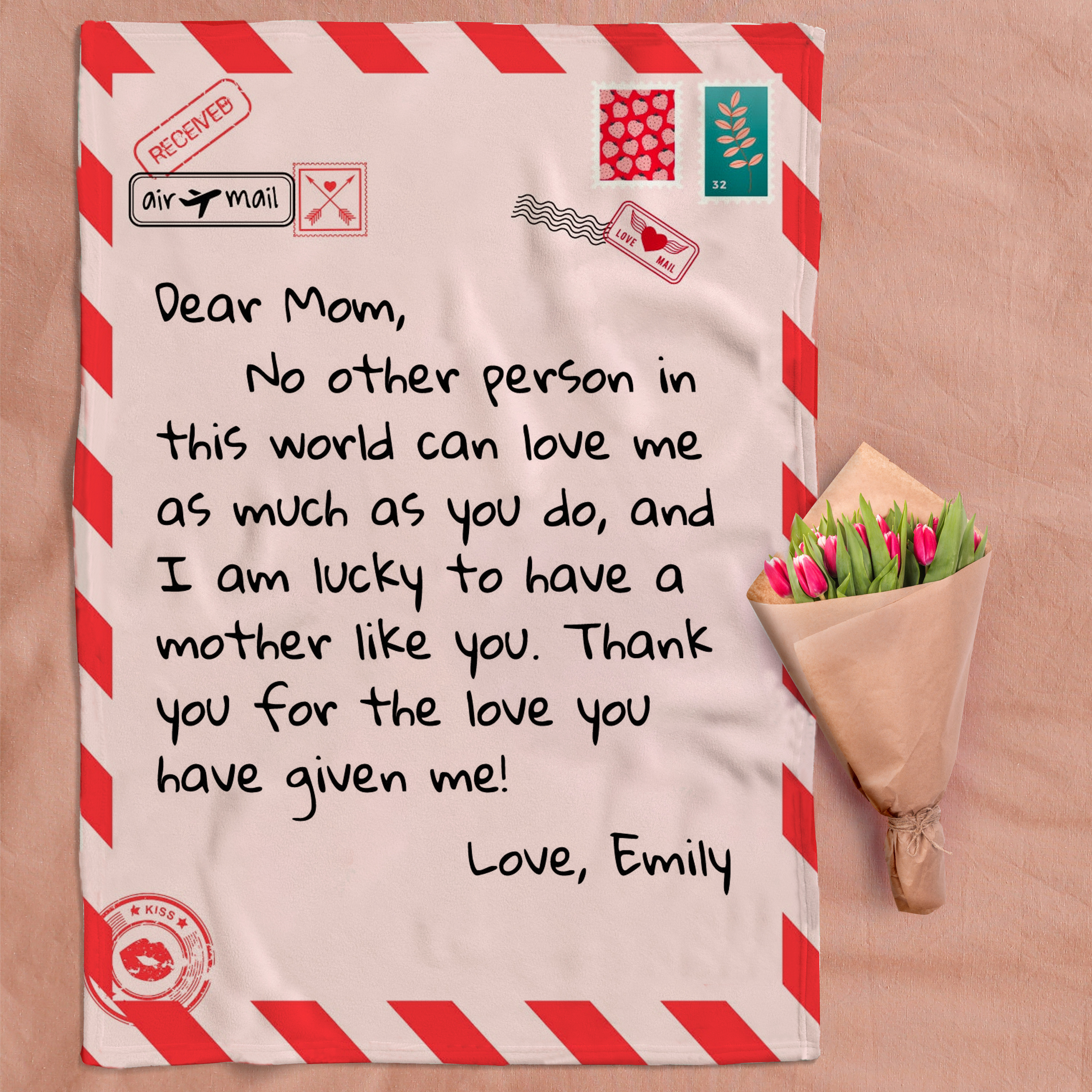 Personalized Love Letter Blanket for Comfort & Unique | BKletter13