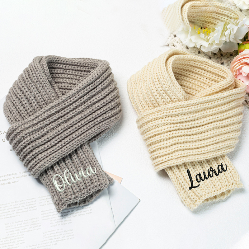 Personalized Embroidery Kid Color Scarf for Comfort & Unique | HSKid06