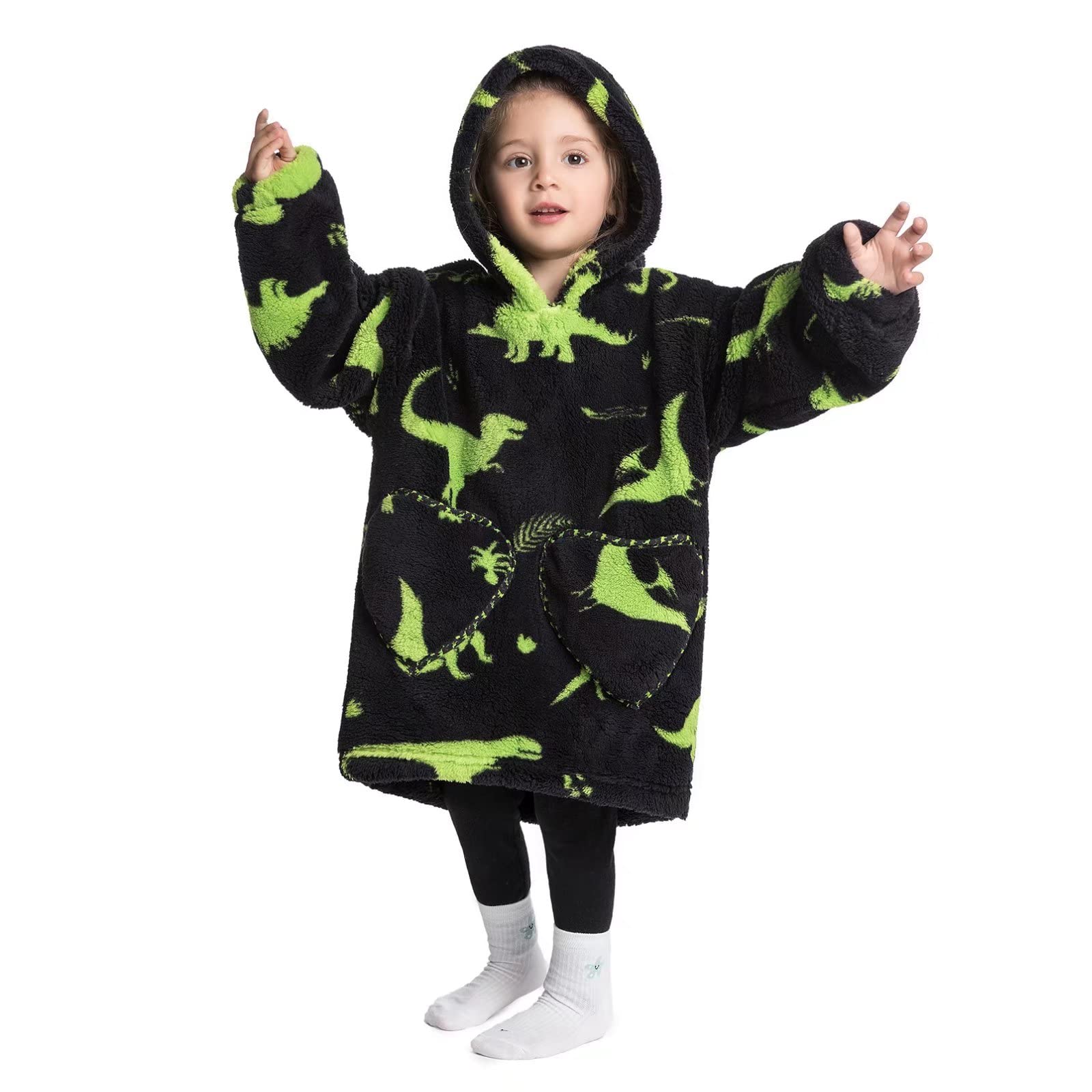 Personalized Embroidery Wearable Blanket Hoodie with Pockets for Toddler | BHKid01