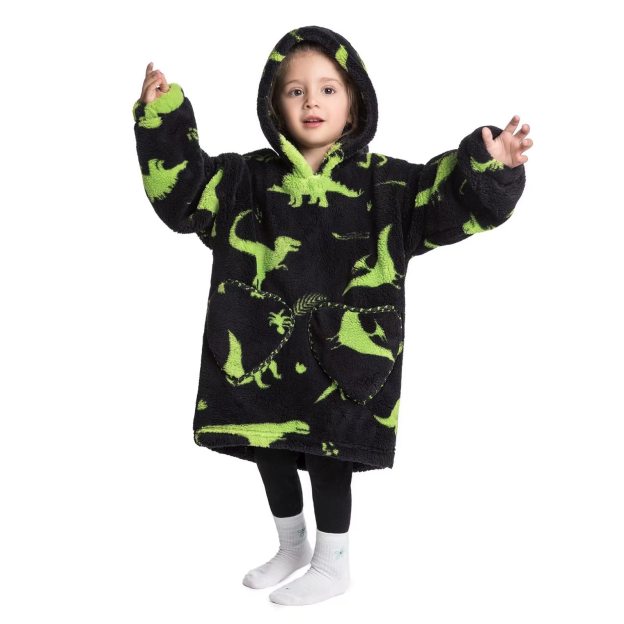 Personalized Embroidery Wearable Blanket Hoodie with Pockets for Toddler | BHKid01