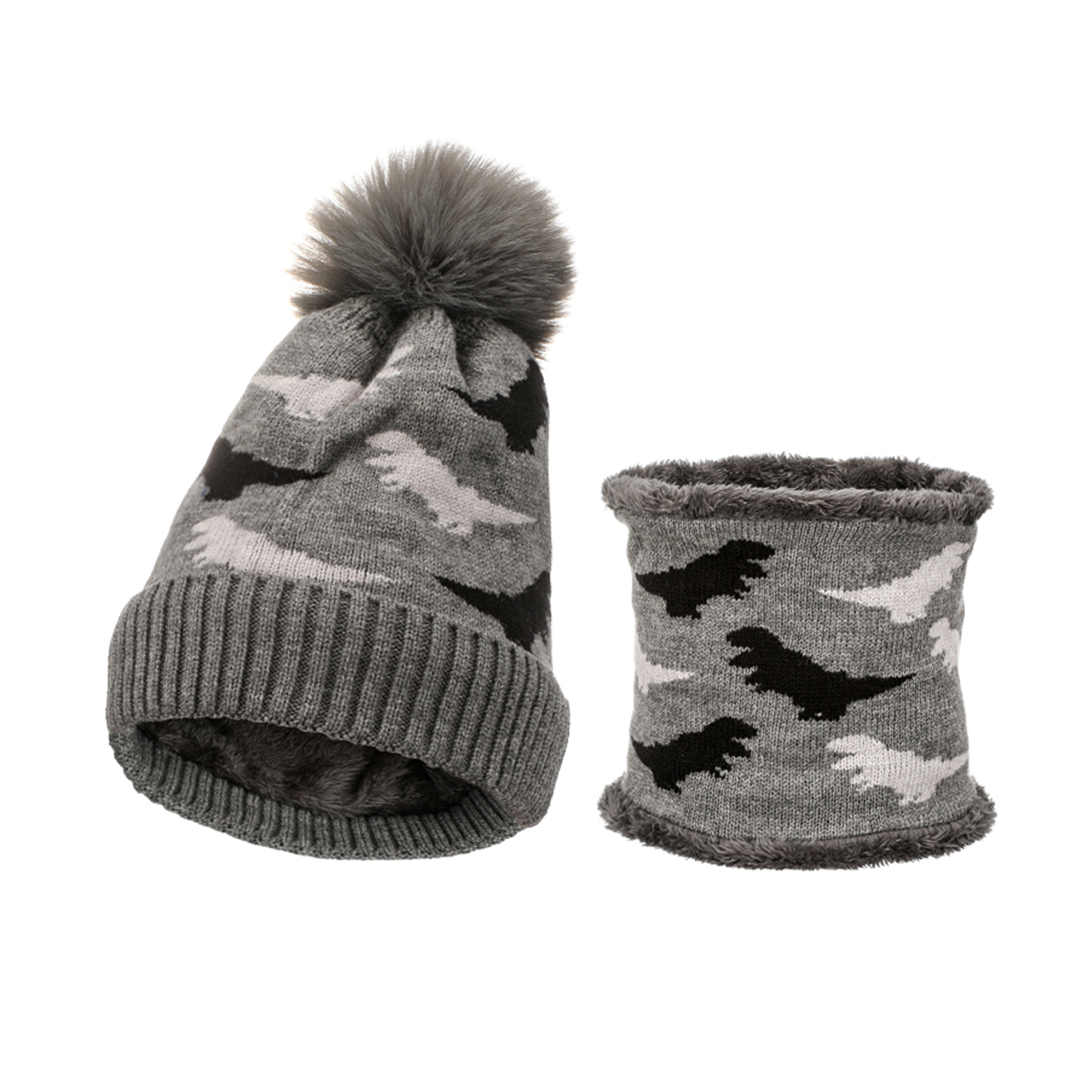 Personalized Embroidery Kid Dinosaur Hat and Scarf for Comfort & Unique | HSKid12