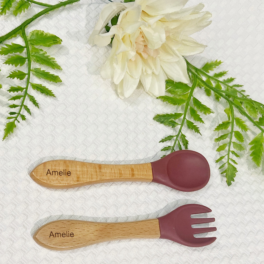 Personalised Baby Silicone Cutlery Set | CWBaby11
