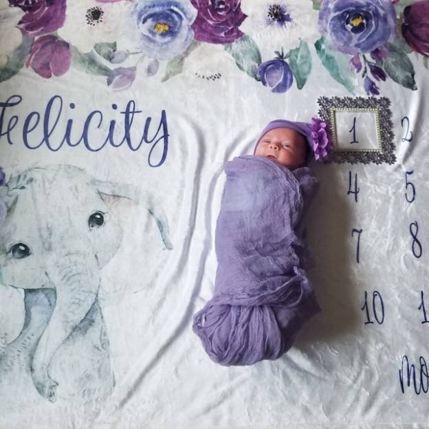 Personalized Baby Milestone Blanket for Comfort & Unique | BKMS013