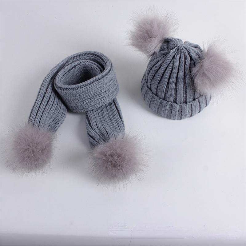 Personalized Kid Pom Pom Hat and Scarf for Comfort & Unique | HSKid01