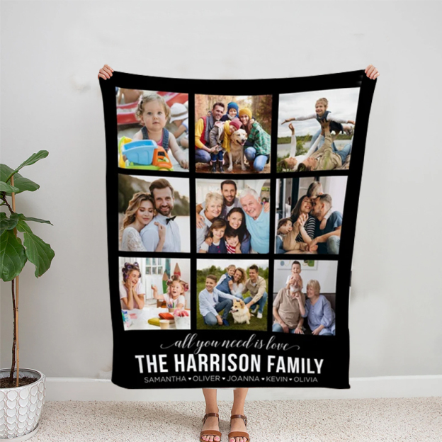 Personalized Memorial Photo Blanket for Comfort & Unique | BKphoto07