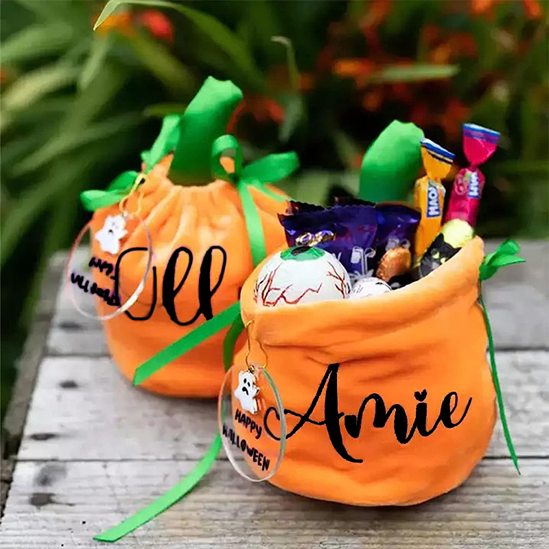 Personalized Name Pumpkin Treat Bag | CWHalloween05