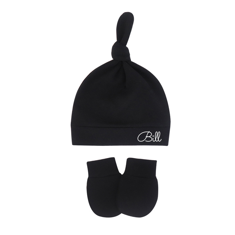 Personalized Newborn Baby Knot Hat Set | CWBaby14