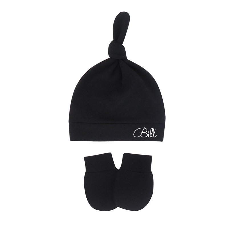 Personalized Newborn Baby Knot Hat Set | CWBaby14