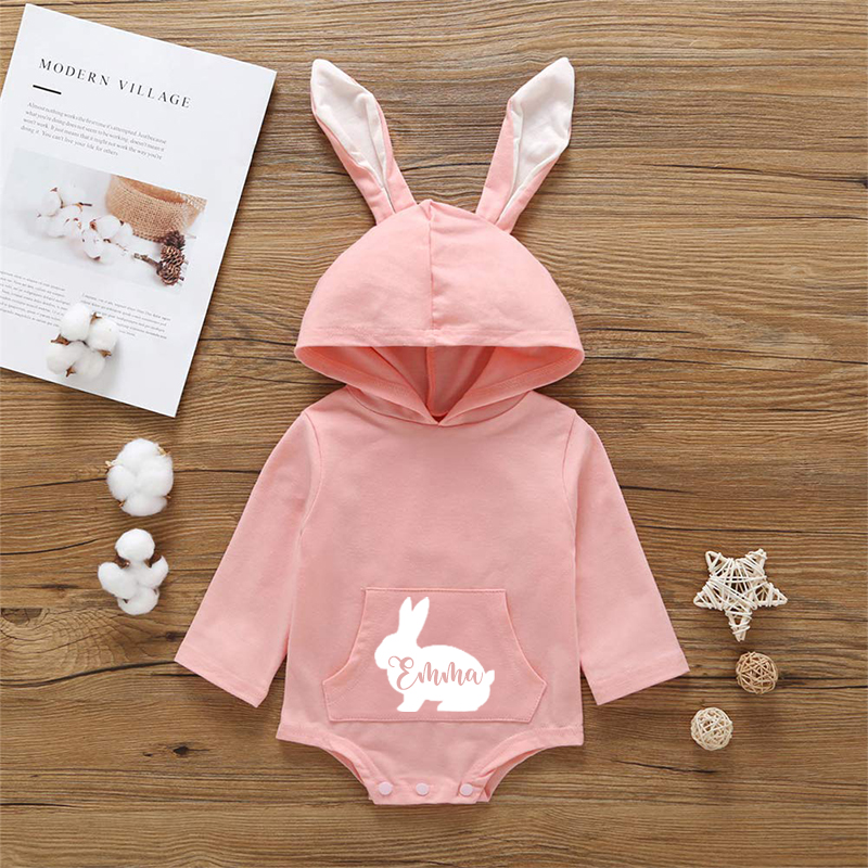 Personalized Baby Easter Bunny Cotton Onesie | CWBaby07