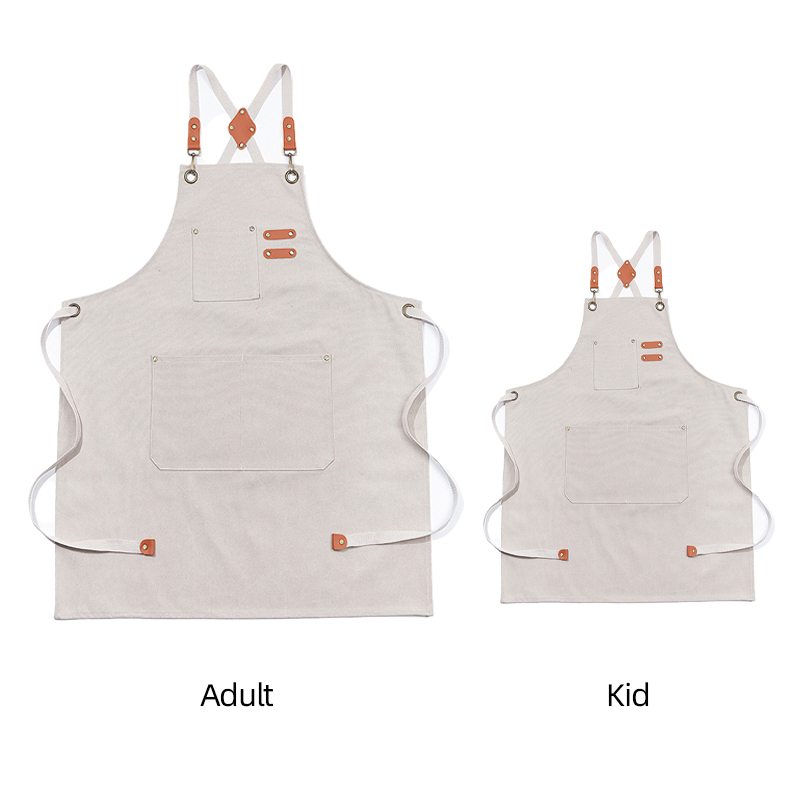 Personalized Embroidery Canvas Apron with Pockets for Unisex Adult | A