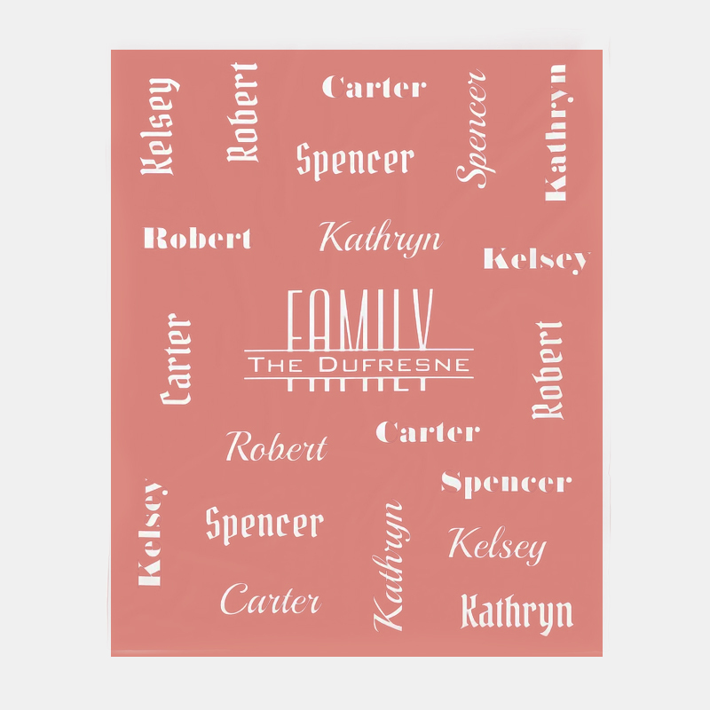 Personalized Family Name Blanket for Comfort & Unique | BKName07