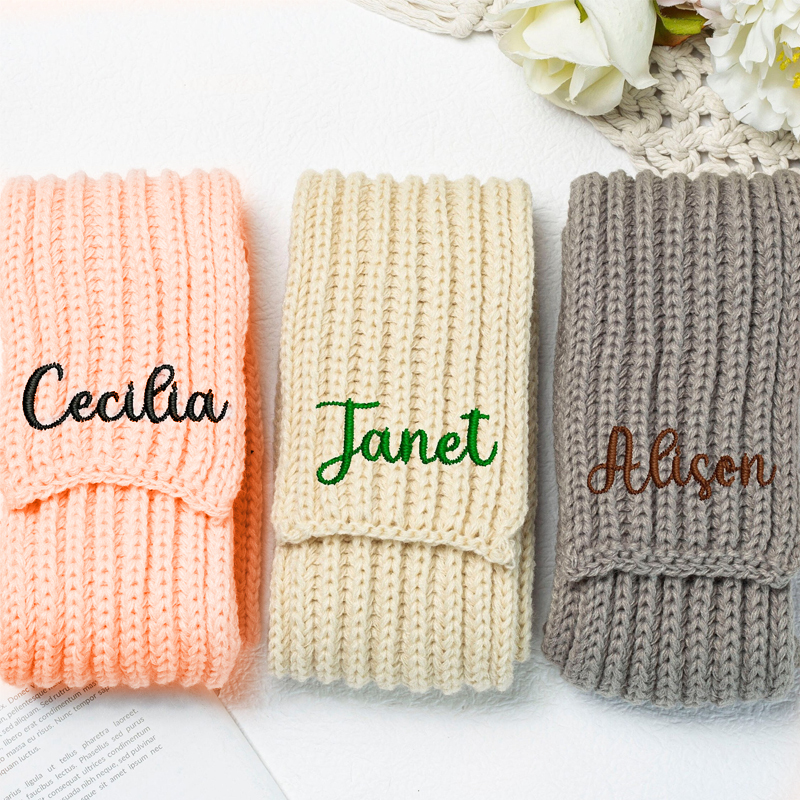 Personalized Embroidery Kid Color Scarf for Comfort & Unique | HSKid06
