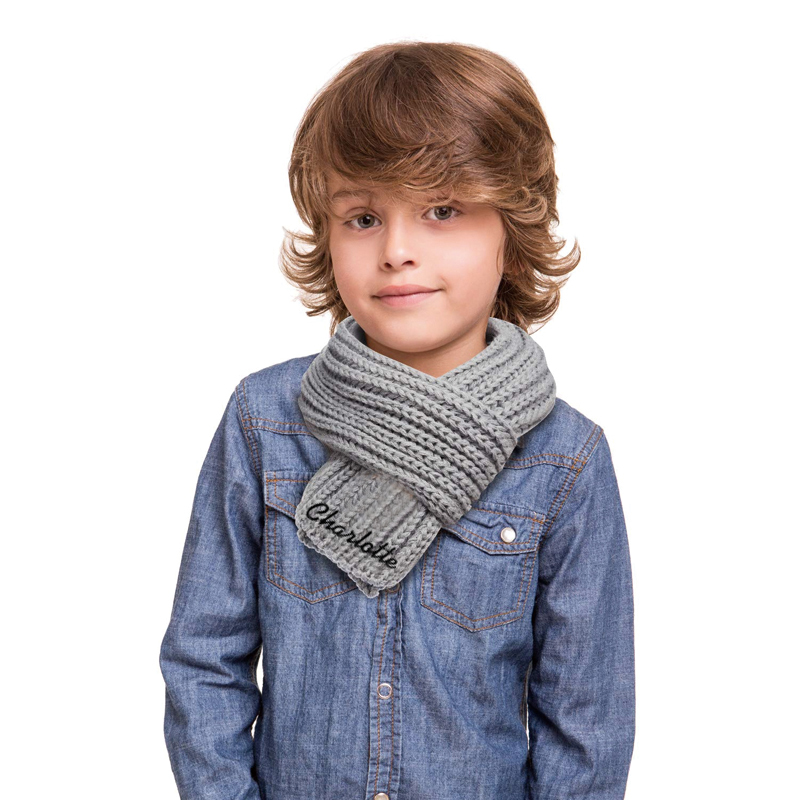 Personalized Embroidery Kid Color Scarf for Comfort & Unique | HSKid06