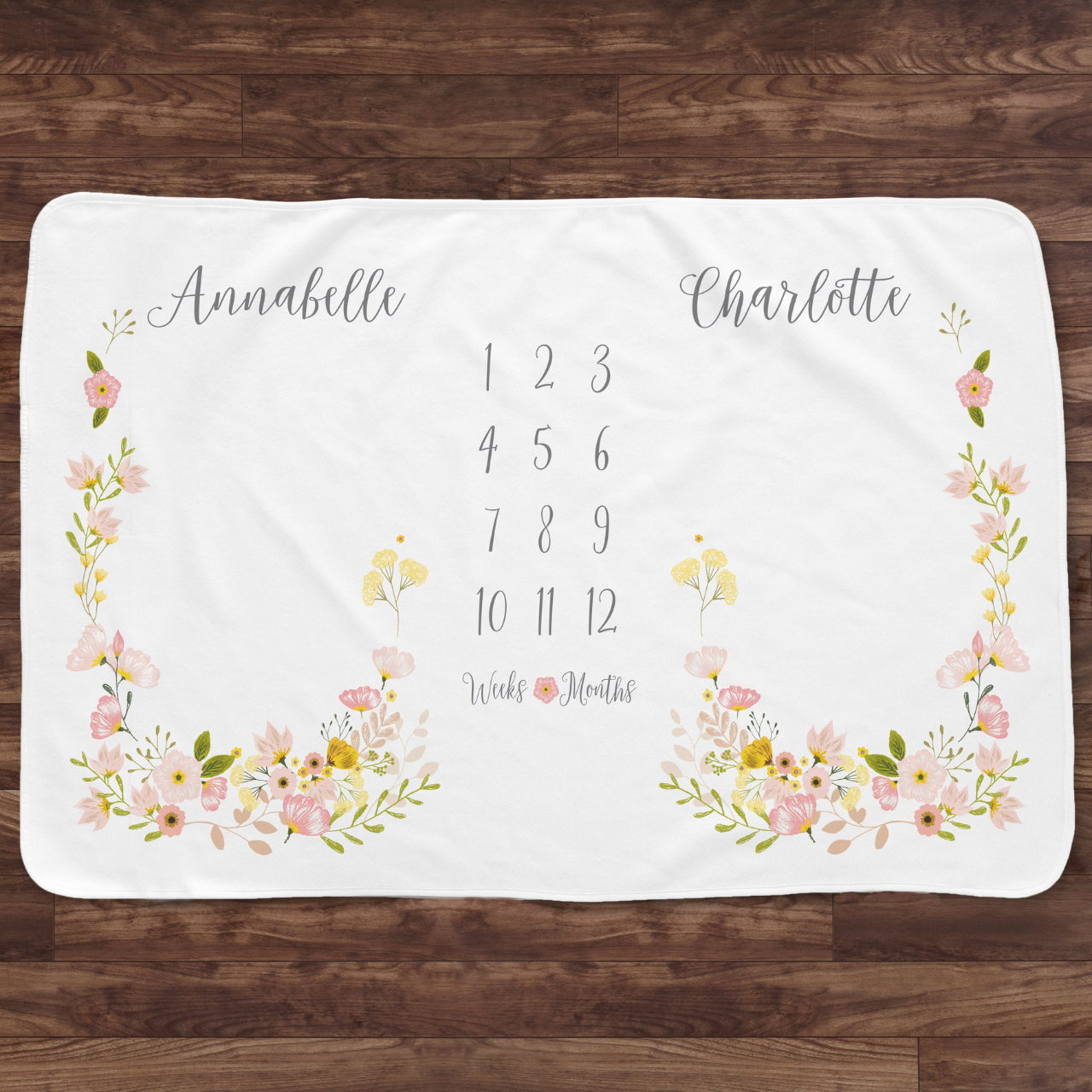 Personalized Baby Milestone Blanket for Comfort & Unique | BKMS010