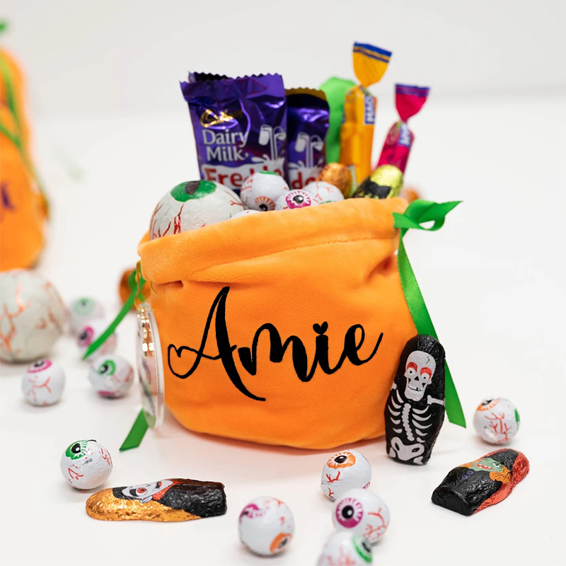 Personalized Name Pumpkin Treat Bag | CWHalloween05