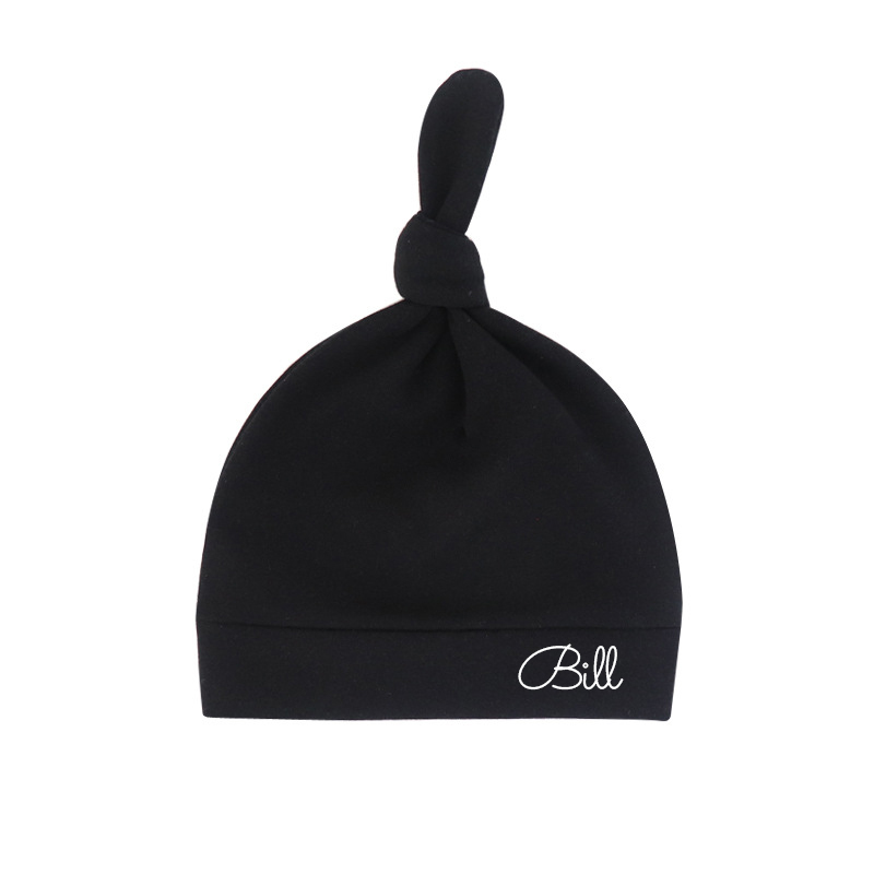 Personalized Newborn Baby Knot Hat Set | CWBaby14
