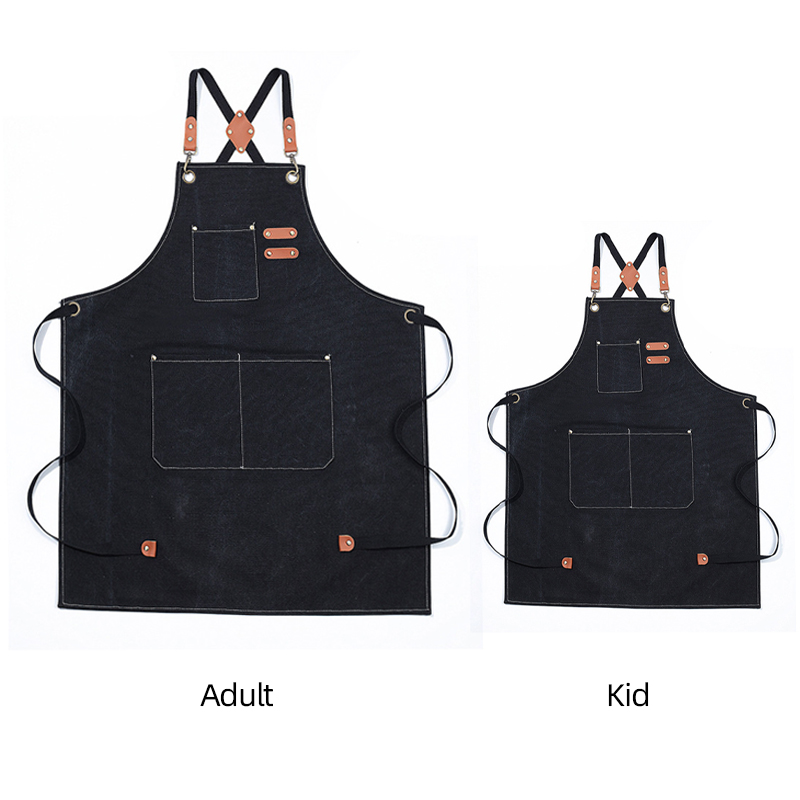 Personalized Embroidery Canvas Apron with Pockets for Unisex Adult | A