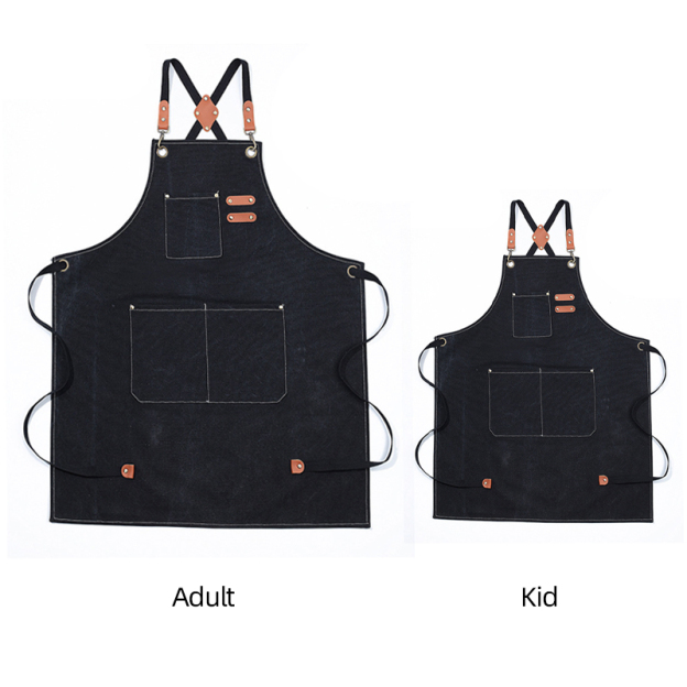 Personalized Embroidery Canvas Apron with Pockets for Unisex Adult | A