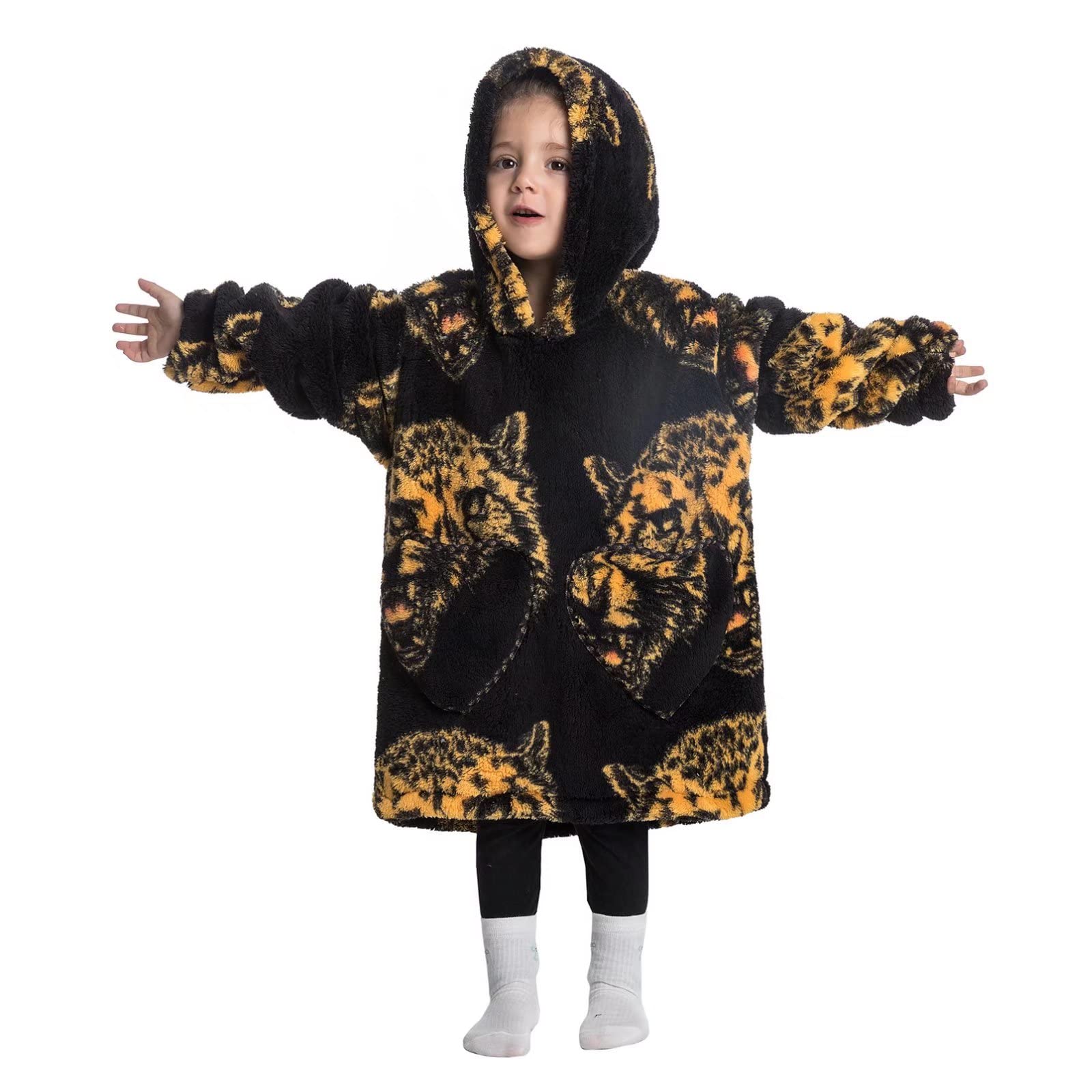 Personalized Embroidery Wearable Blanket Hoodie with Pockets for Toddler | BHKid01