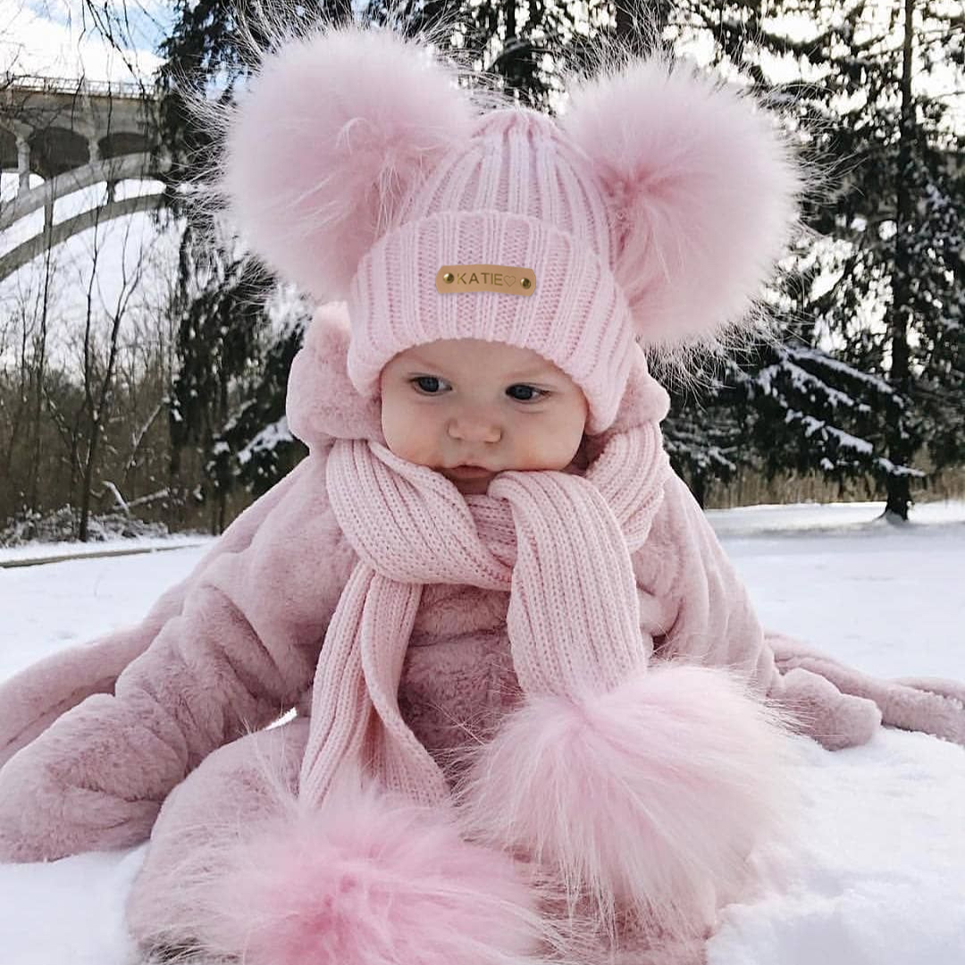 Personalized Name Kid Pom Pom Hat for Comfort & Unique | HSKid09