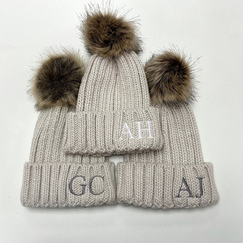 Personalized Embroidery Kid Pom Pom Hat and Scarf for Comfort & Unique | HSKid05