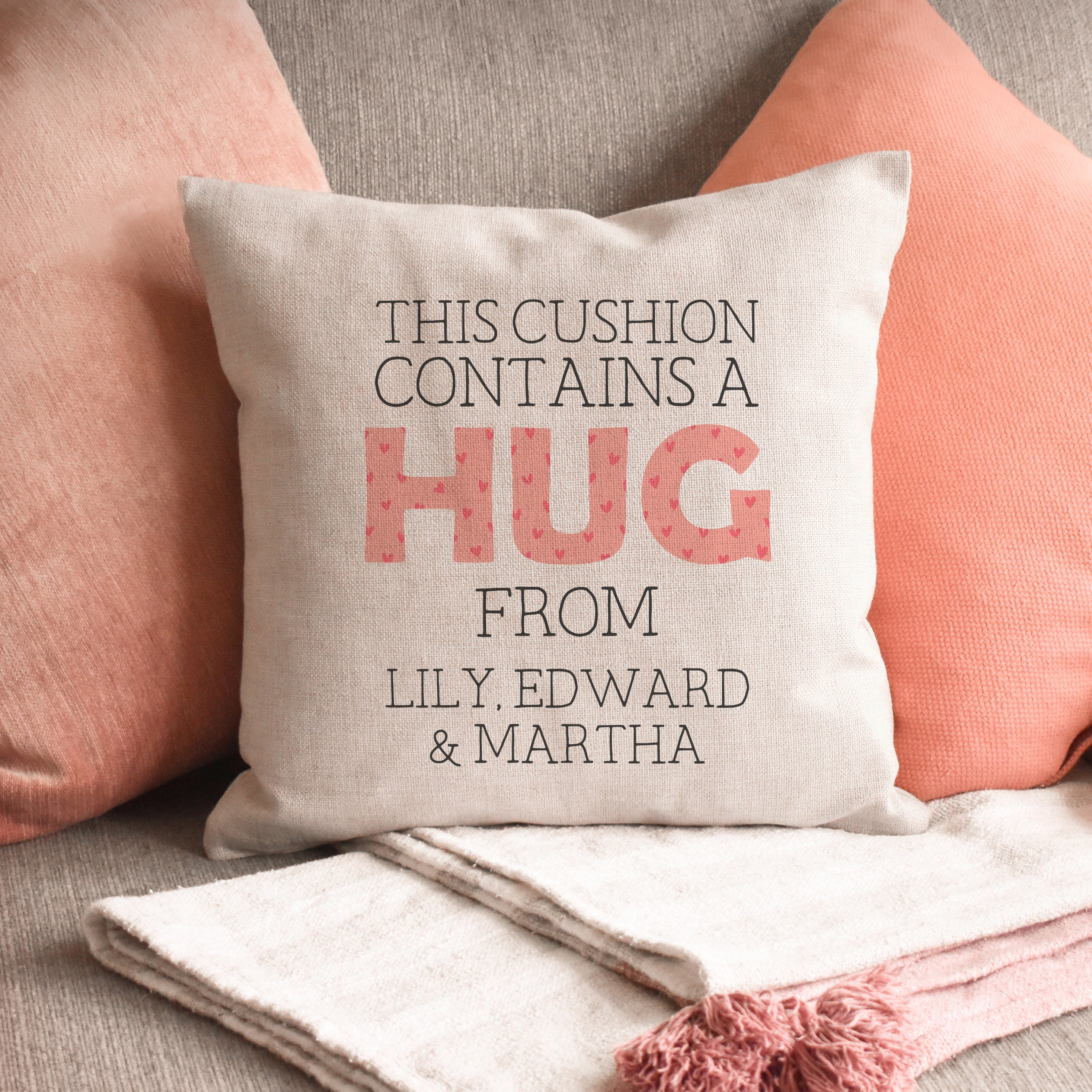 Personalised 'Give You A Hug' Cushion for Comfort & Unique | CWCush04