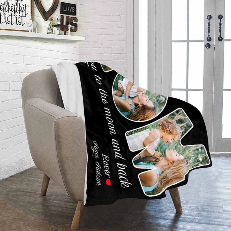 Personalized Love Mom Blanket for Comfort & Unique | CWMom08