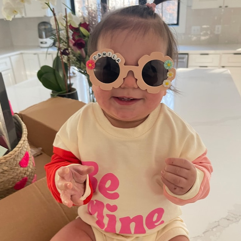 Personalized Colorful Flower Sunglasses For Kids | CWBeach03