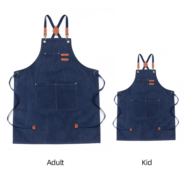 Personalized Embroidery Canvas Apron with Pockets for Unisex Adult | A
