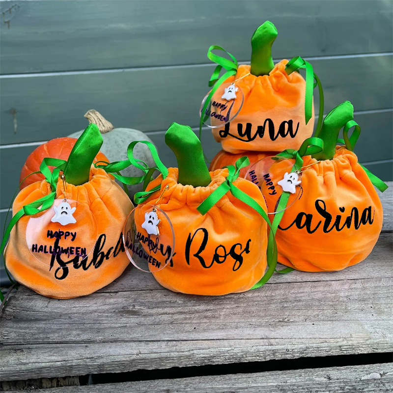 Personalized Name Pumpkin Treat Bag | CWHalloween05