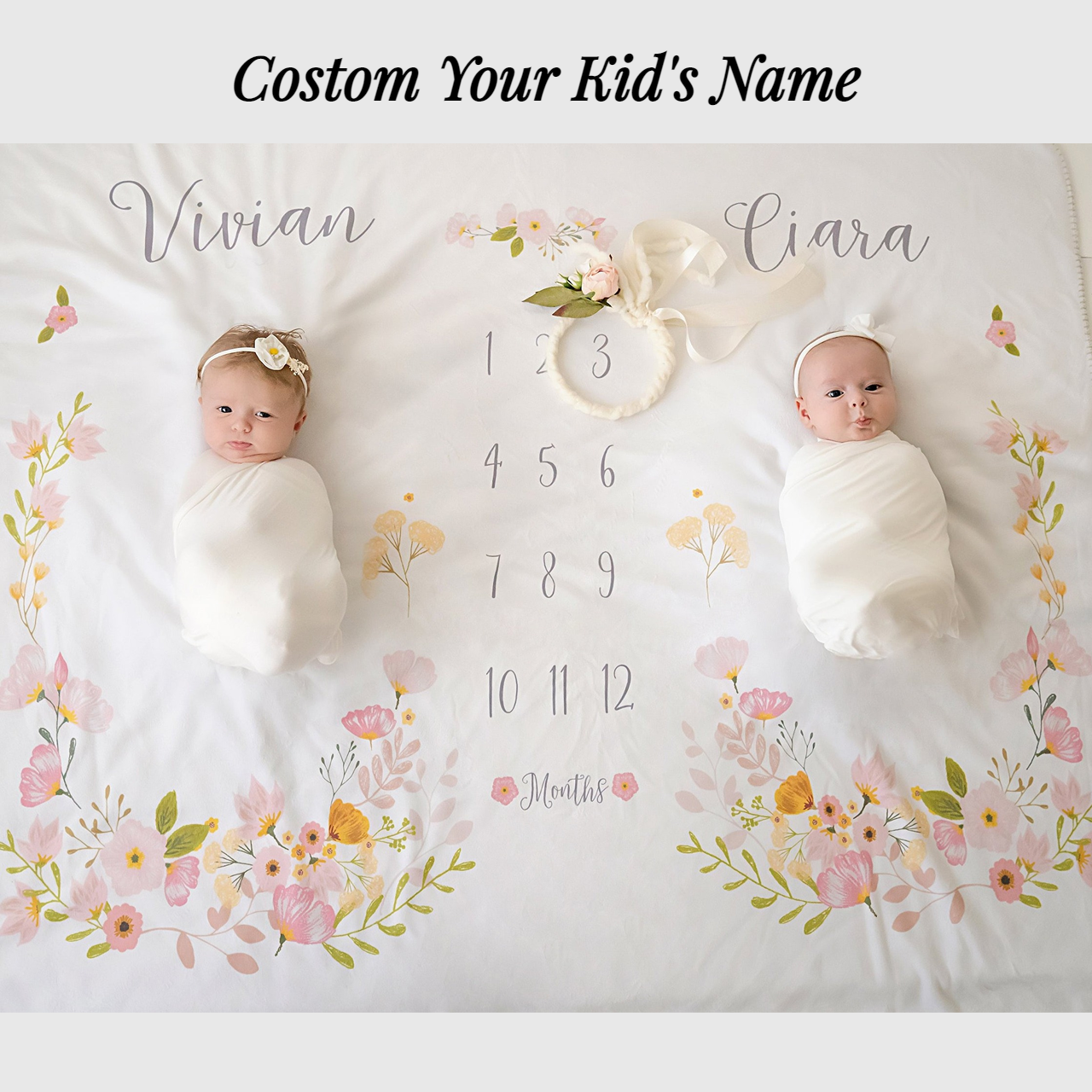 Personalized Baby Milestone Blanket for Comfort & Unique | BKMS010