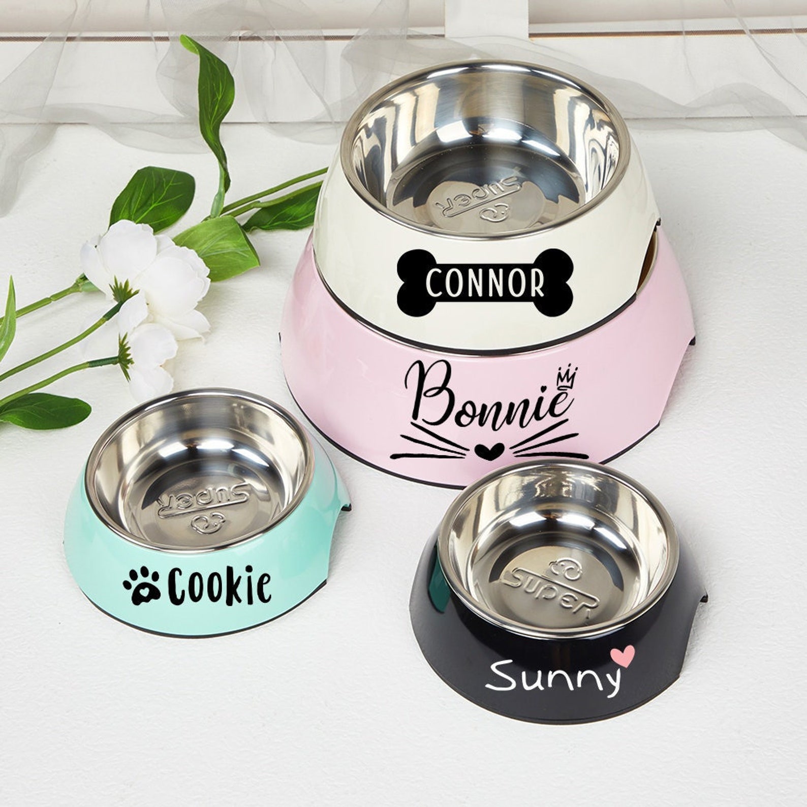 Personalized Pet Stainless Steel Dog Bowl  | CWToy20