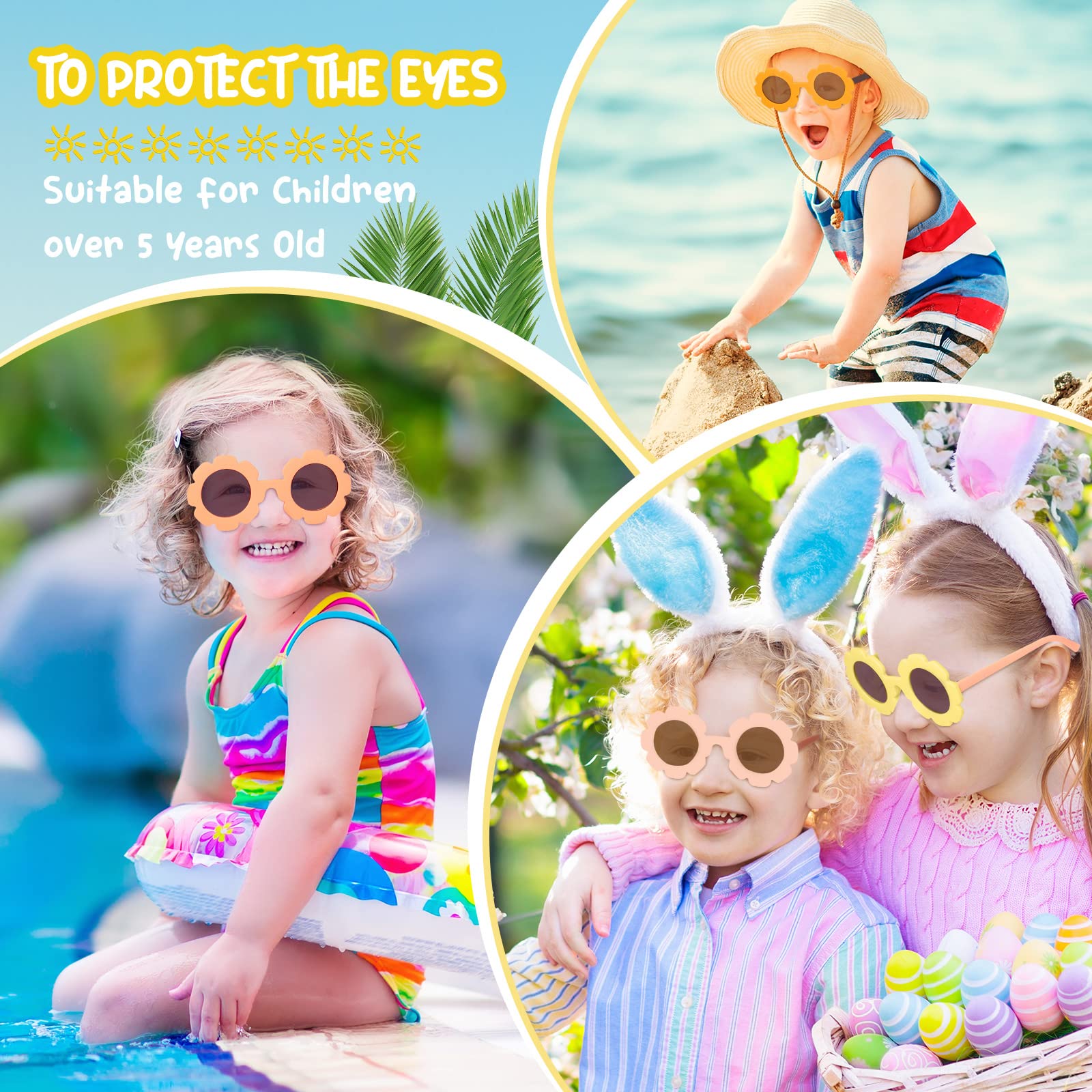 Personalized Colorful Flower Sunglasses For Kids | CWBeach03