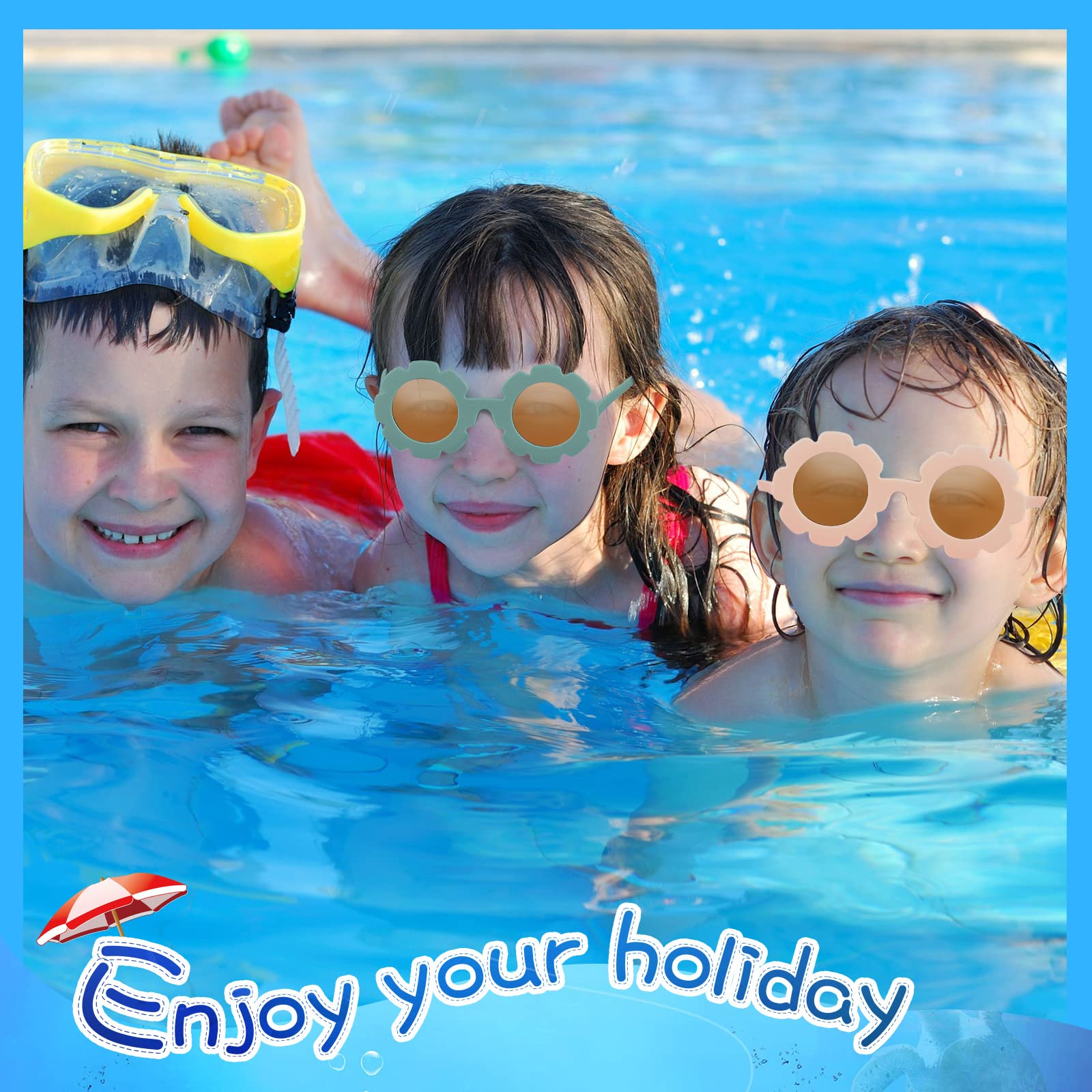 Personalized Colorful Flower Sunglasses For Kids | CWBeach03